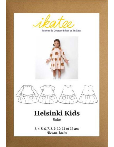 Padrão de vestido Helsinki kids - Ikatee