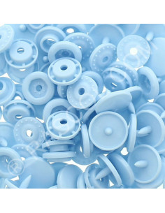 Pacote de 25 botões de pressão de resina KAM redondos - Azul claro