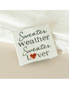 Etiqueta tecida para costurar Sweater weather