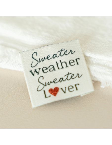 Etiqueta tecida para costurar Sweater weather