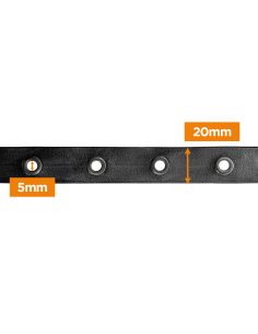 Fita de imitação de couro preta com ilhós de canhão – 20 mm 2