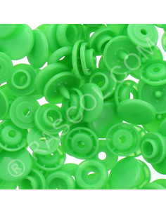 Pacote de 25 botões de pressão de resina KAM redondos - Verde claro