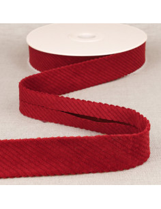 Viés veludo cotelê grosso - Vermelho