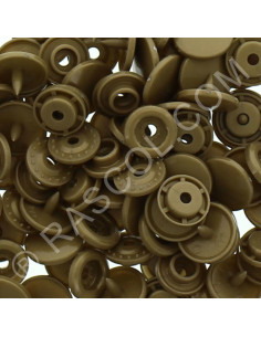 Saco com 25 botões de pressão de resina KAM redondos - Bronze