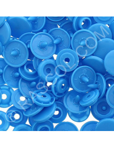 Pacote de 25 botões de pressão de resina KAM redondos - Azul royal