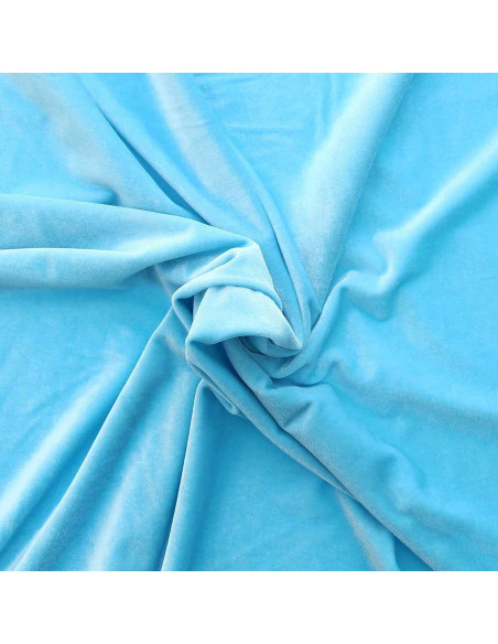 Tecido veludo stretch - Azul aqua