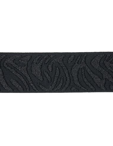 Elástico zebra - Preto e lurex preto