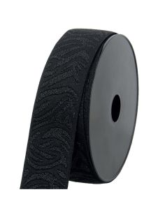 Elástico zebra - Preto e lurex preto