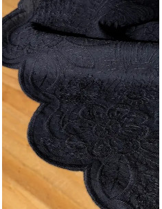 Tecido bordado inglês Luna preto - My Dress Made
