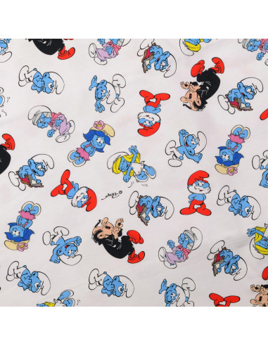 Tecido jersey Smurf - Branco