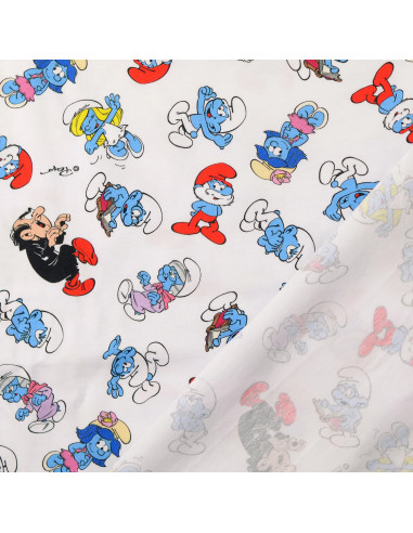 Tecido jersey Smurf - Branco