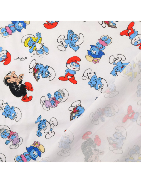 Tecido jersey Smurf - Branco