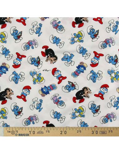 Tecido jersey Smurf - Branco