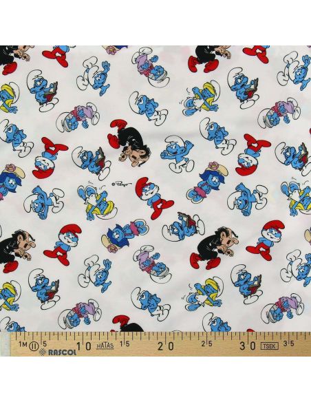 Tecido jersey Smurf - Branco
