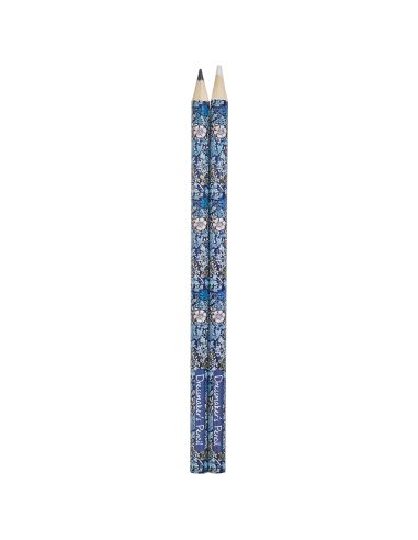 Giz de cera preto e branco - Coleção flores azuis