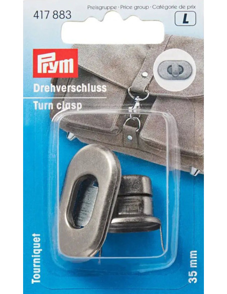 Torniquete oval para sacos - Prata antiga