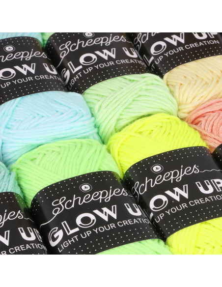 Caixa com 10 fios fosforescentes Scheepjes Glow Up