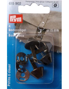 Conjunto de 4 pés para bolsas 15 mm - Prata antiga