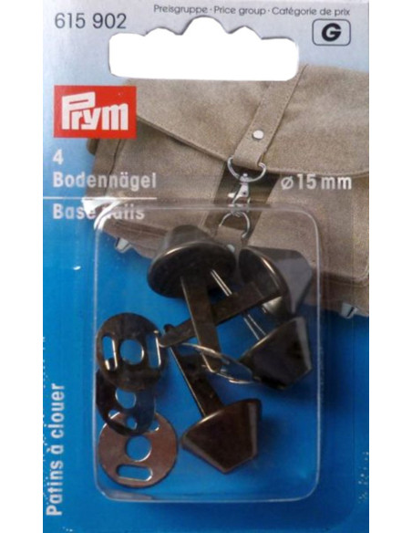 Conjunto de 4 pés para bolsas 15 mm - Prata antiga