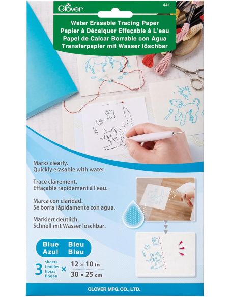 Papel vegetal apagável com água Clover