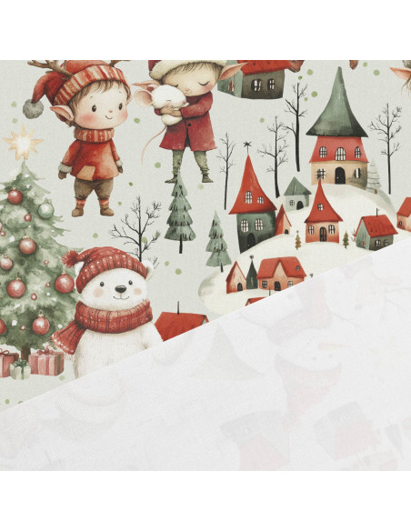 Tecido de algodão premium - Elfos de Natal