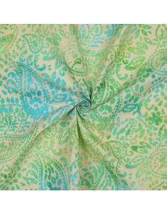 Tecido viscose batik Kaona - Verde e azul