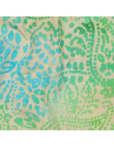 Tecido viscose batik Kaona - Verde e azul