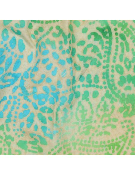 Tecido viscose batik Kaona - Verde e azul