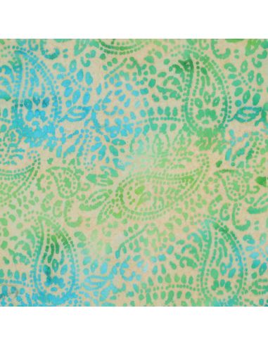 Tecido viscose batik Kaona - Verde e azul