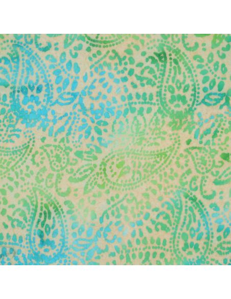 Tecido viscose batik Kaona - Verde e azul