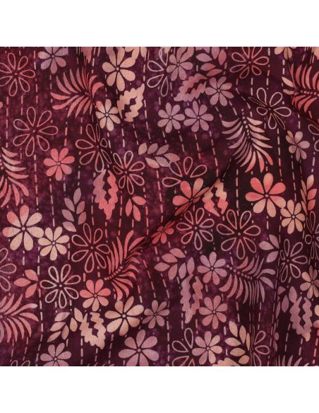 Tecido viscose batik Théa - Cereja