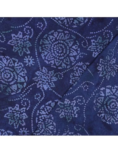Tecido viscose batik Eliora - Azul marinho