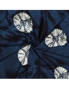 Tecido de algodão batik Solyne - Azul marinho