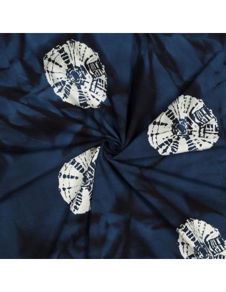 Tecido de algodão batik Solyne - Azul marinho