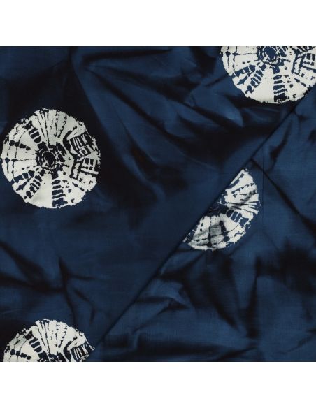 Tecido de algodão batik Solyne - Azul marinho