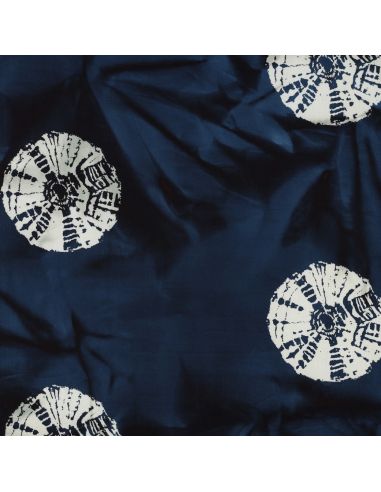Tecido de algodão batik Solyne - Azul marinho