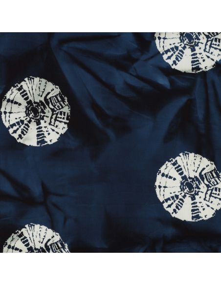 Tecido de algodão batik Solyne - Azul marinho