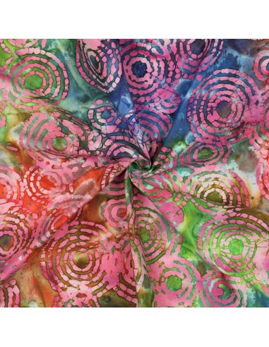 Tecido de algodão batik Fiji - Rosa