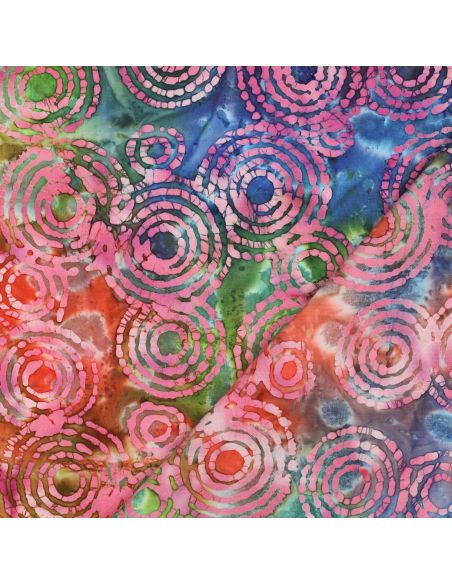 Tecido de algodão batik Fiji - Rosa