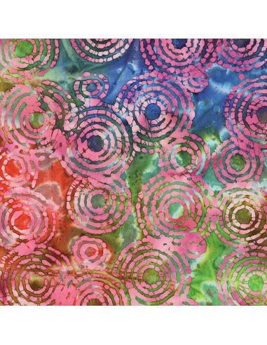 Tecido de algodão batik Fiji - Rosa