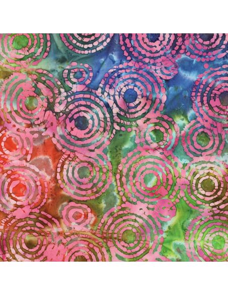 Tecido de algodão batik Fiji - Rosa