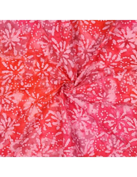 Tecido de algodão batik Orélia - Coral