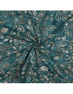 Tecido de algodão batik Méline - Azul petróleo