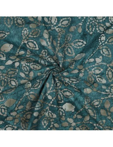 Tecido de algodão batik Méline - Azul petróleo