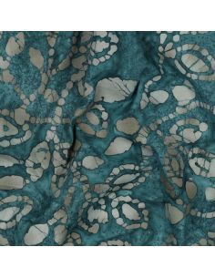 Tecido de algodão batik Méline - Azul petróleo 2