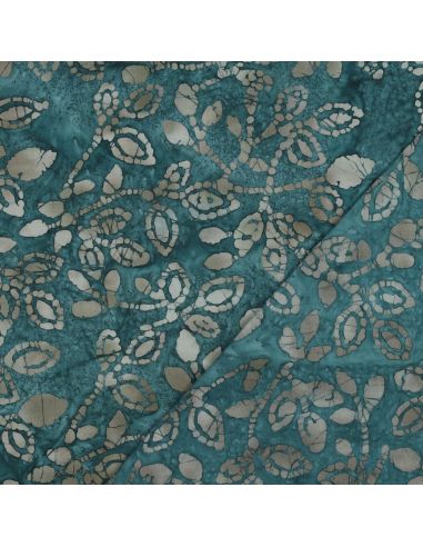 Tecido de algodão batik Méline - Azul petróleo