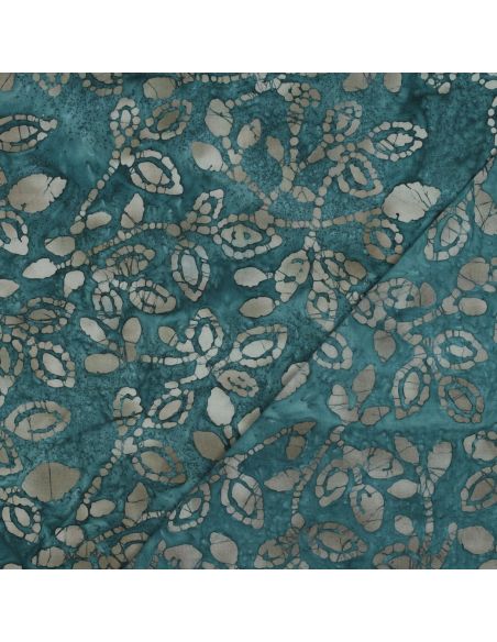 Tecido de algodão batik Méline - Azul petróleo