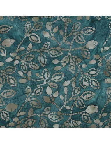 Tecido de algodão batik Méline - Azul petróleo
