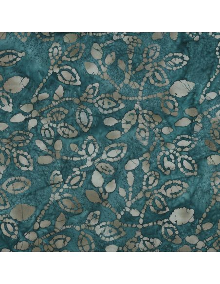 Tecido de algodão batik Méline - Azul petróleo