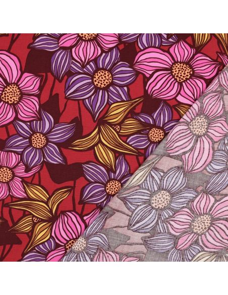 Tecido sarja viscose Florane - Bordeaux
